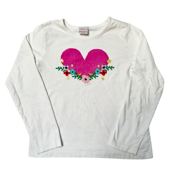 Hanna Andersson Floral Heart Art Tee Size 8 - Picture 1 of 10